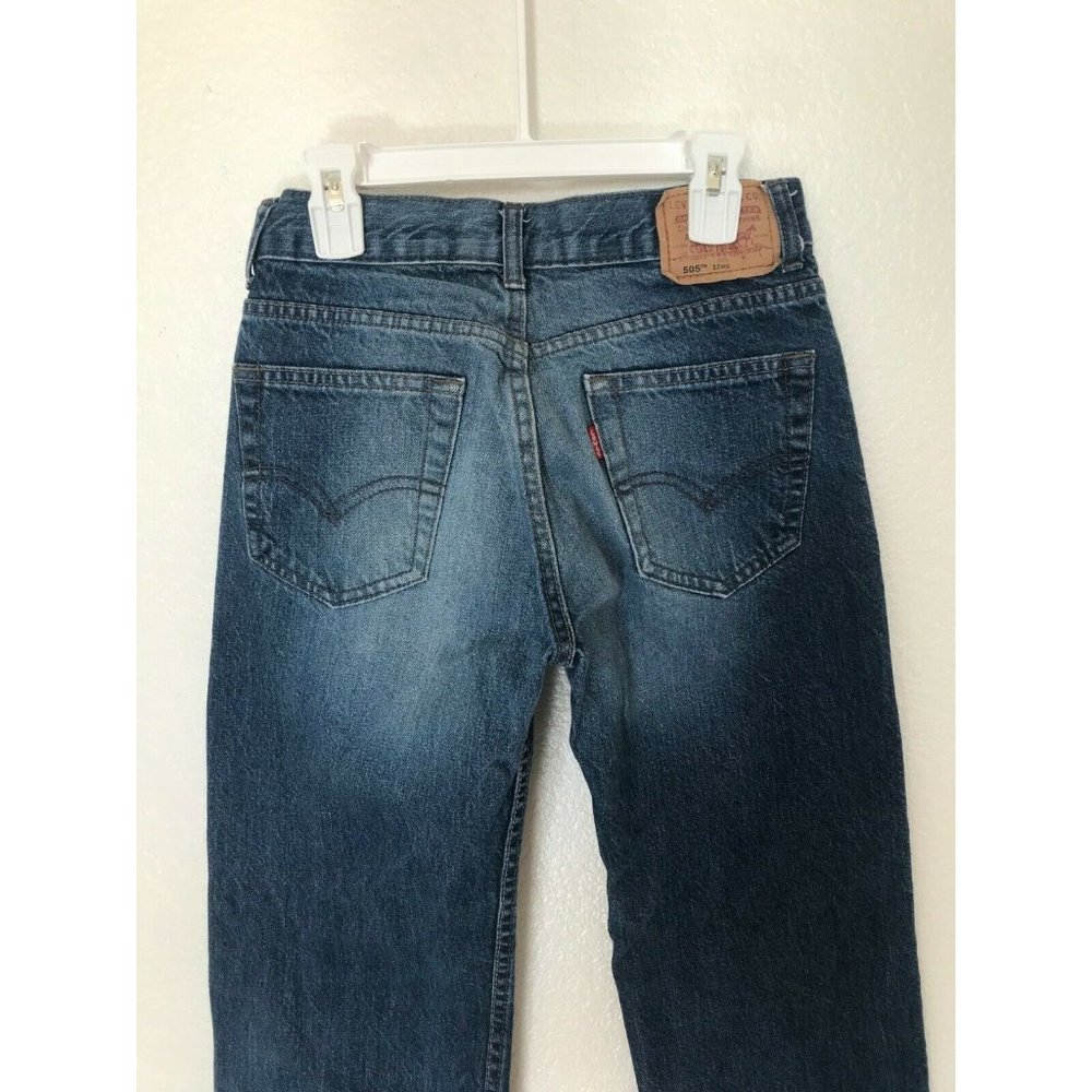 LEVI'S 505 Straight Leg Blue Jeans Boy's Size 12 Regular - Picture 3 of 7